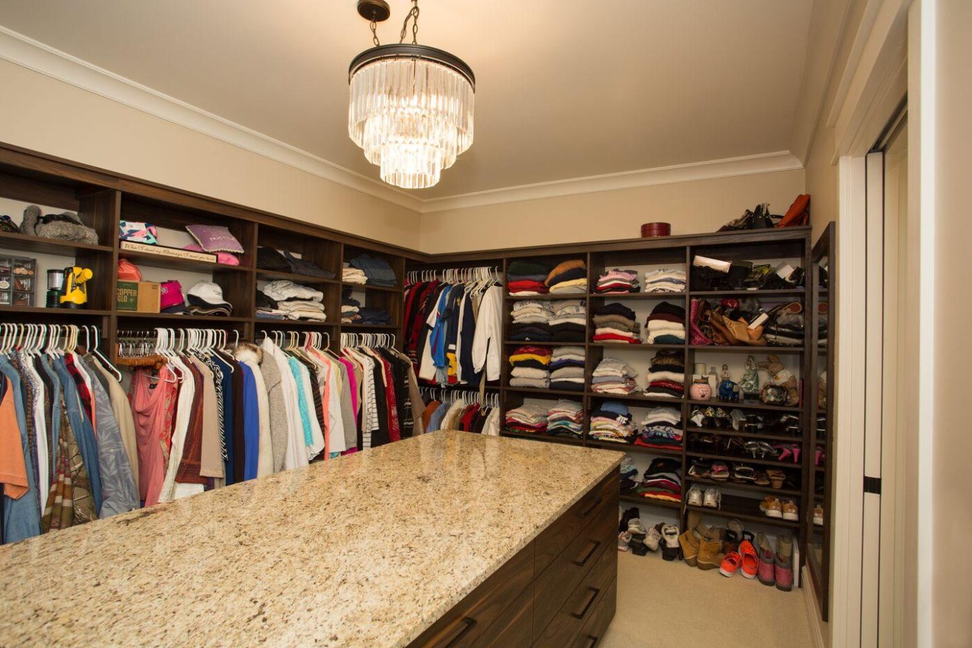 Master Closet with organization and island