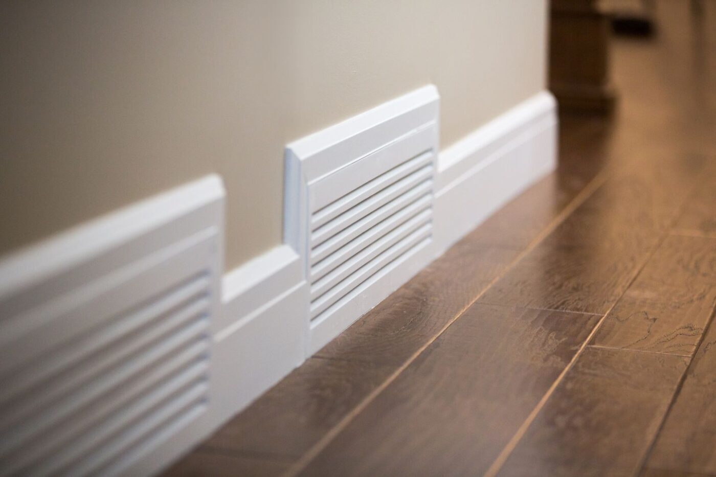 Wood vents next to trim