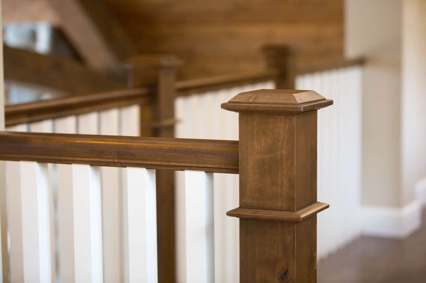 custom stair railing on interior of home